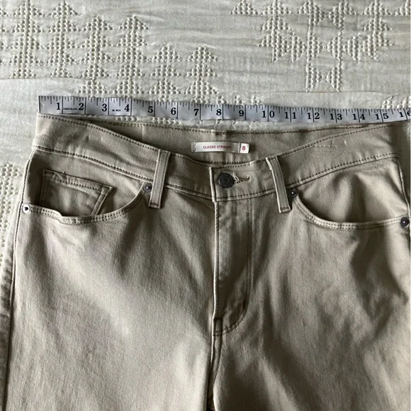 LEVI’S Tan Straight Leg High Rise Stovepipe Jeans Size 8 - Picture 7 of 13